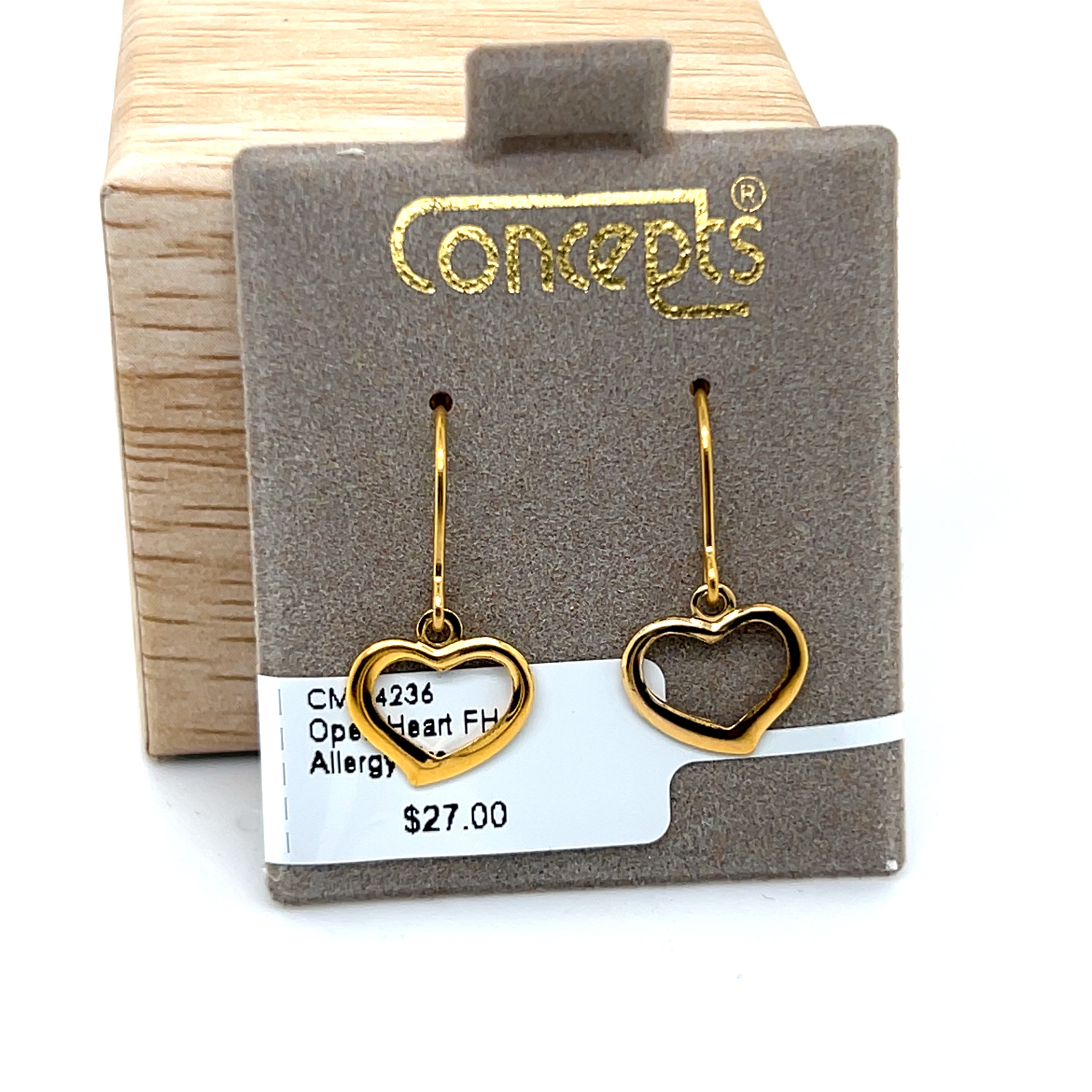 Open Heart Fish Hook Allergy Free Earrings