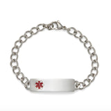 Children's Stainless Steel Medilog Plaque And Bracelet