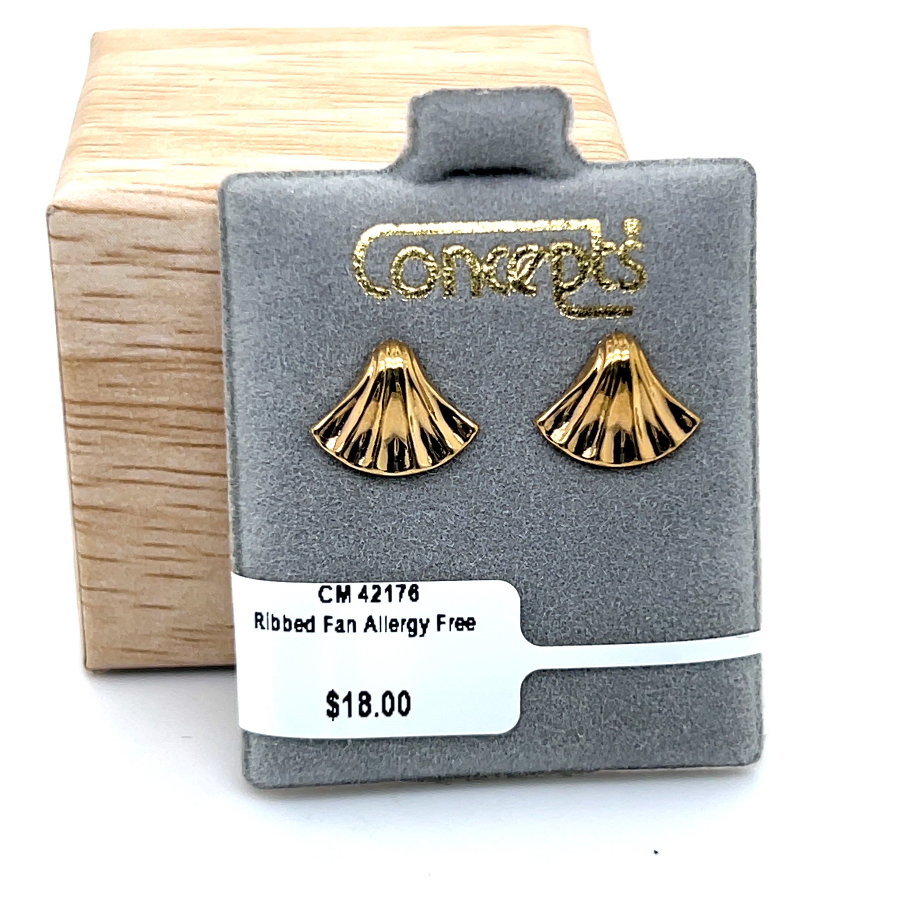 Ribbed Fan Allergy Free Earrings