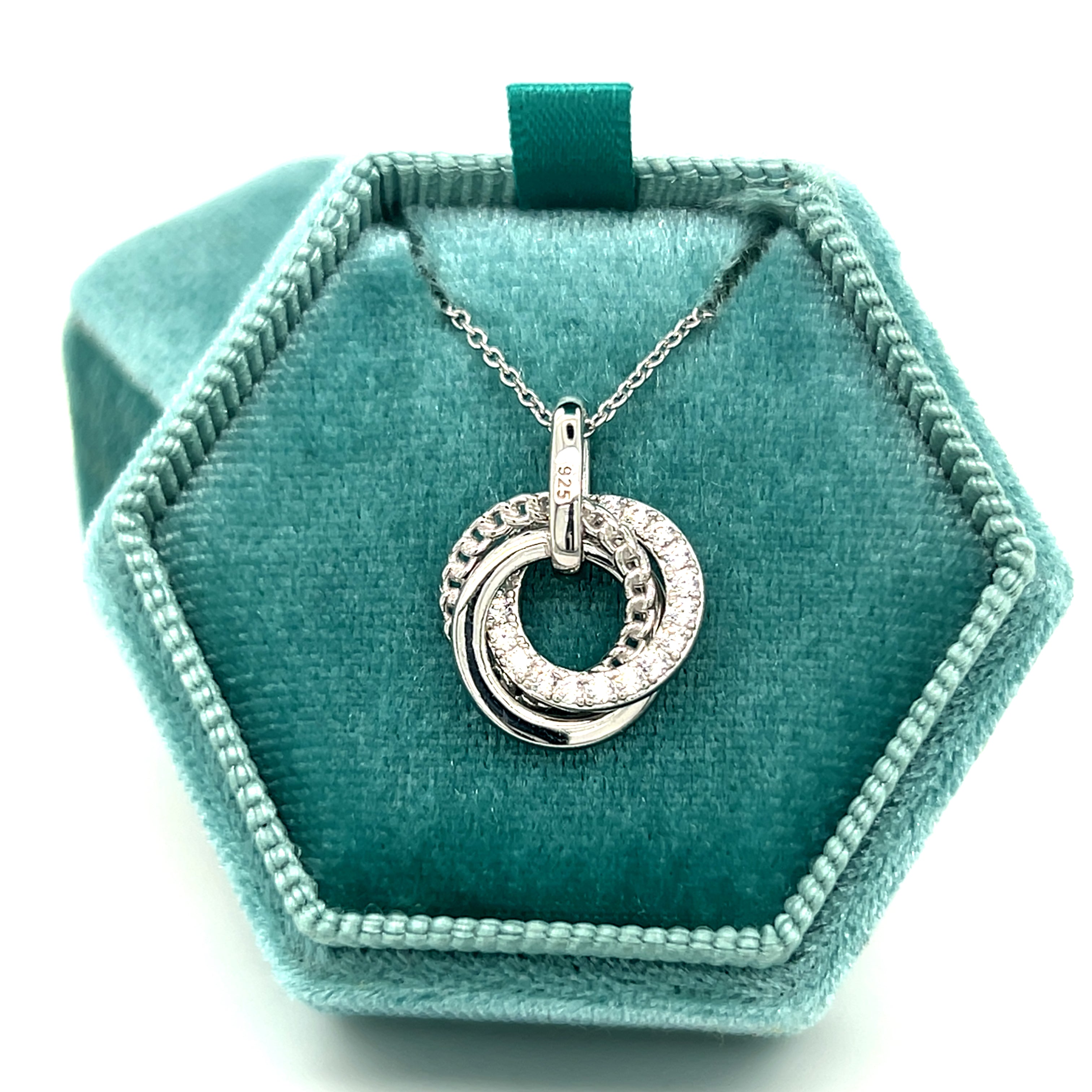 Silver Love Knot Dangle Pendant Necklace
