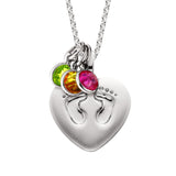 Sterling Silver Mommy Chic Footprint Heart Pendant with Adjustable 18-20" Chain