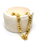 Silver Yellow Gold Electroplated 7mm Figaro Chain 22"