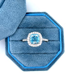 14K White Gold 2.68 Carat Total Weight Cushion Cut Lab Grown Diamond Ring KJR17852-SCUS-2.00CT-BLUE # IGI, 37J7774125 [IGI 687561058]