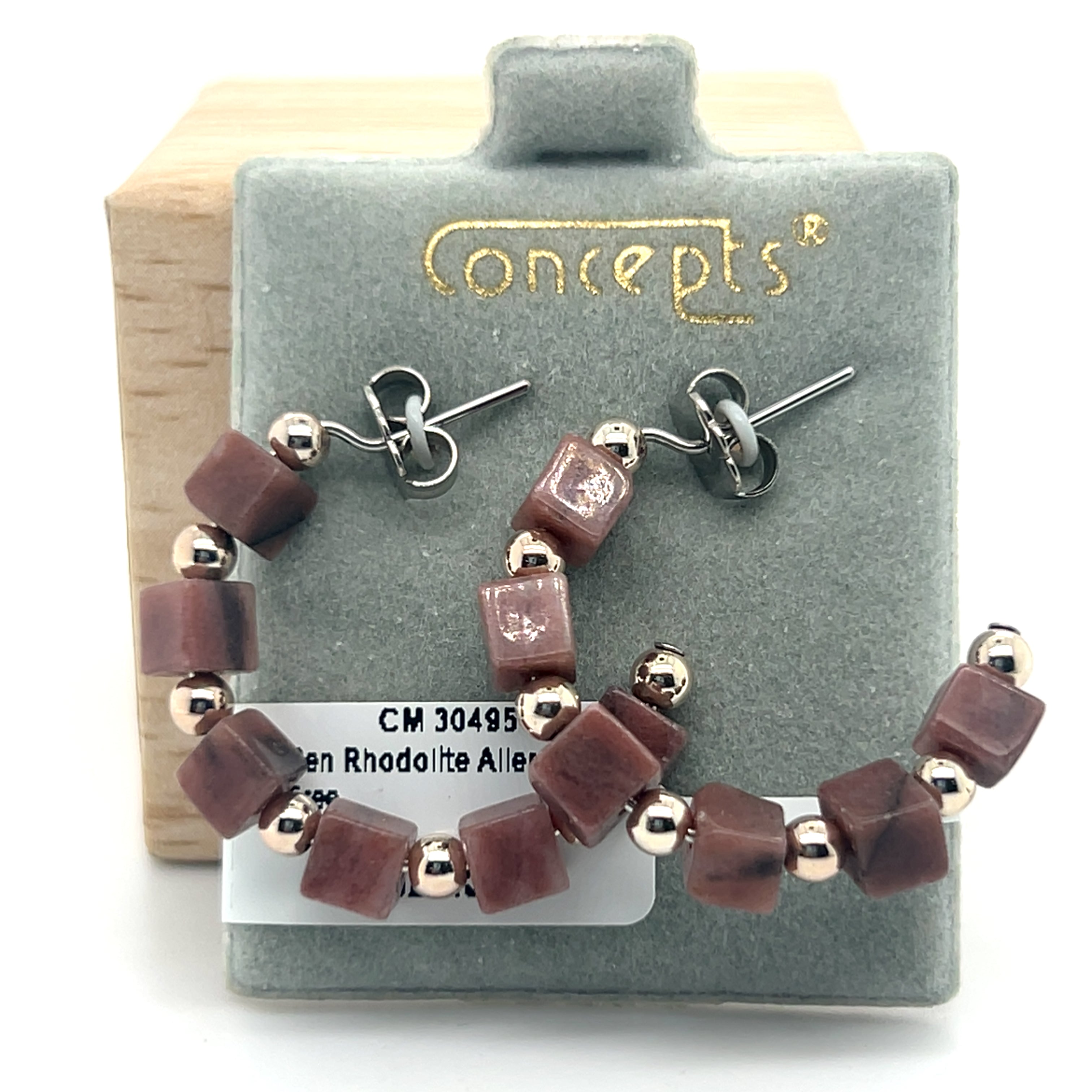 Genuine Rhodolite Allergy Free Earrings