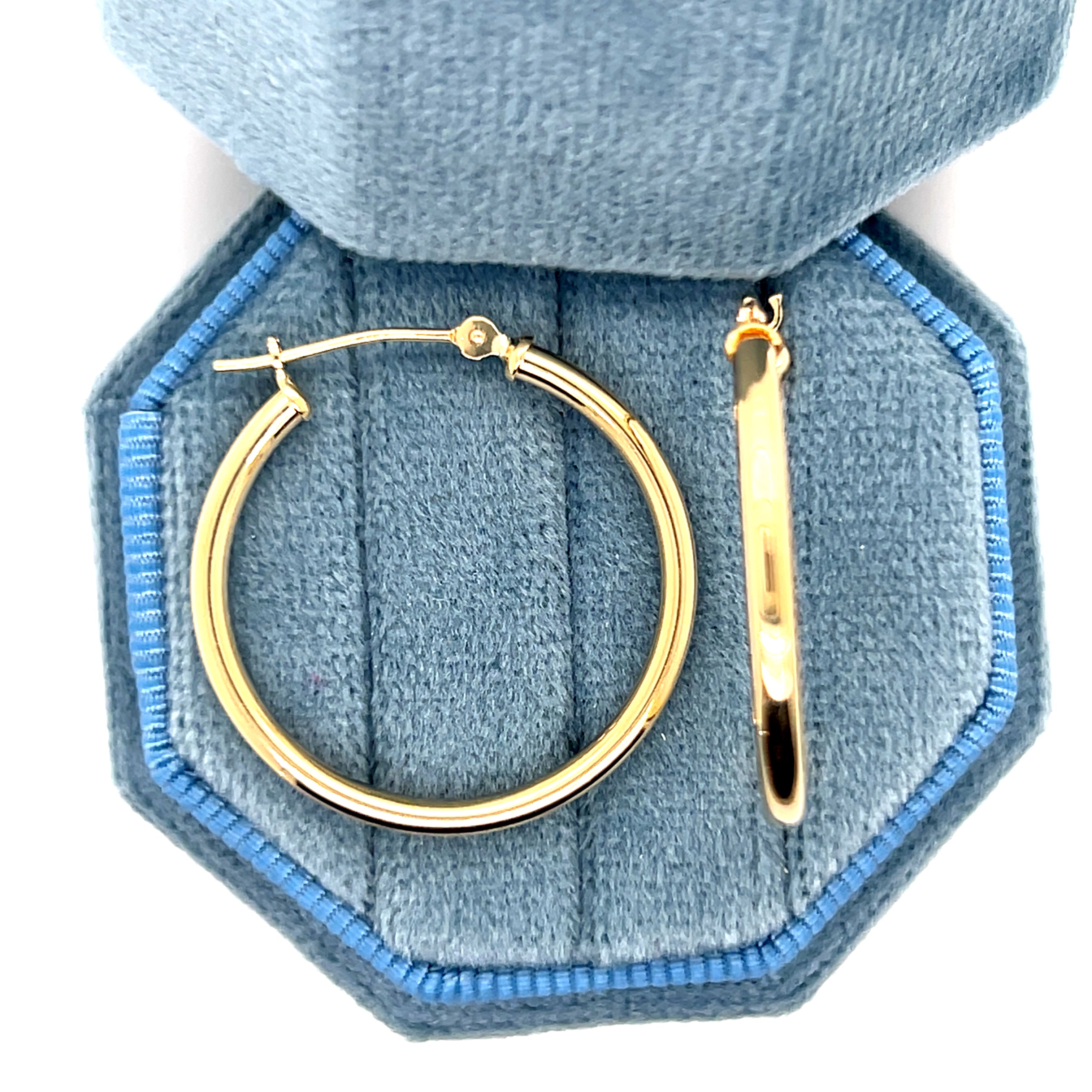 14K Yellow Gold Tubular Hoop Earrings