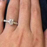 White Gold Lab Grown (1CT Center) Radiant Bridal/Engagement Ring