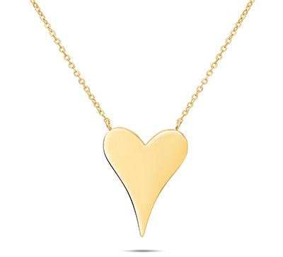 Adjustable Yellow Gold Plated Sterling Silver Engravable Heart Necklace