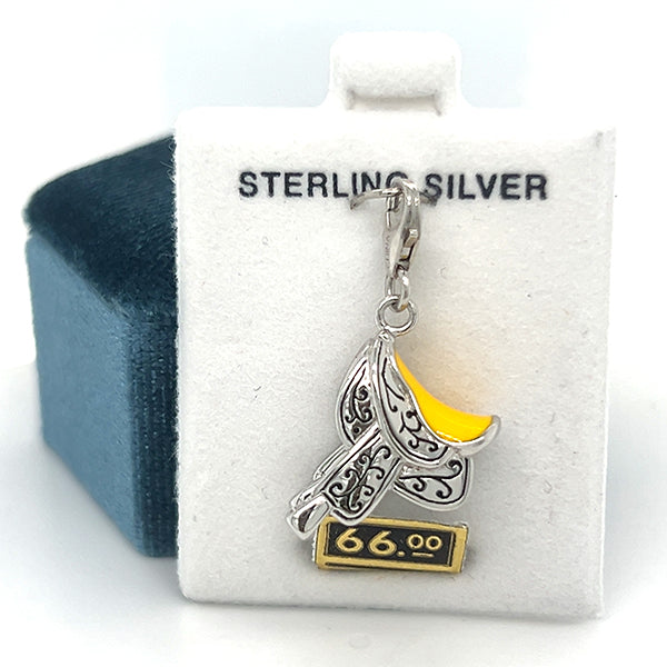 Silver Enamel Saddle Charm