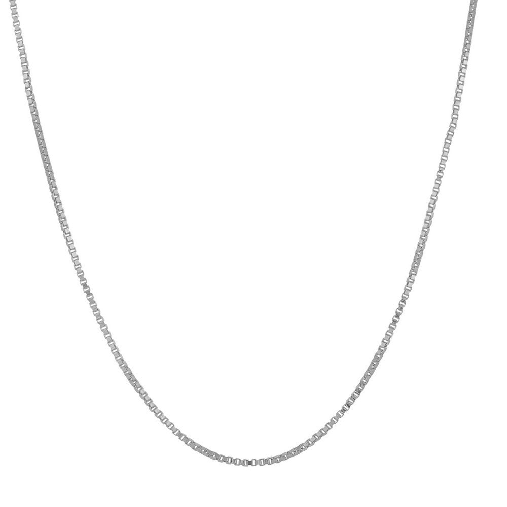 Silver Rhodium-Plated 1.9mm Box Chain 17"+3"
