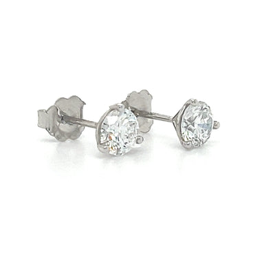 14K White Gold Lab Grown Diamond Stud Earrings