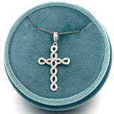 Silver Moissanite Cross Pendant Necklace