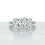 White Gold Lab Grown Oval 3-Stone Bridal/Engagement/Wedding/Anniversary Ring