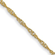 10K Yellow Gold 1mm Singapore Chain 20"