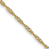 14K Yellow Gold 1mm Singapore Chain 20"