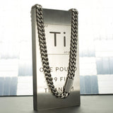 Men's Titanium Flat Clasp Miami Cuban Chain Necklace