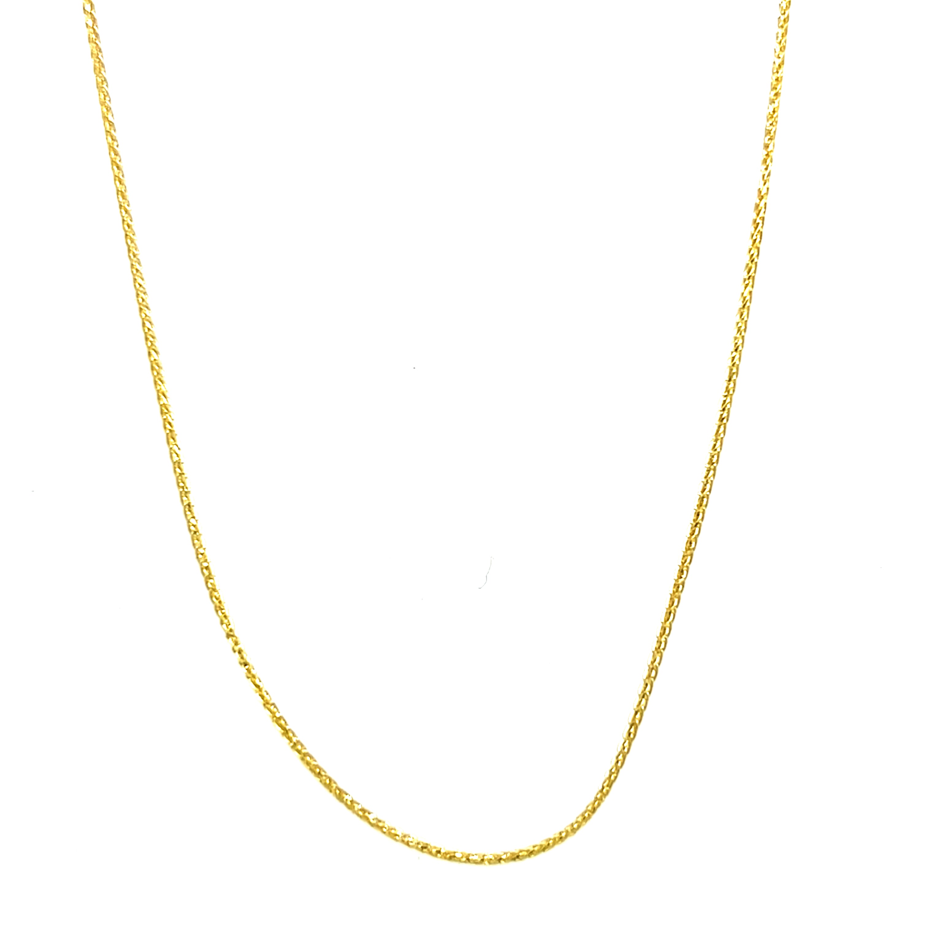 10K Yellow Gold 0.7mm Diamond Cut Wheat Superflex Chain 18"