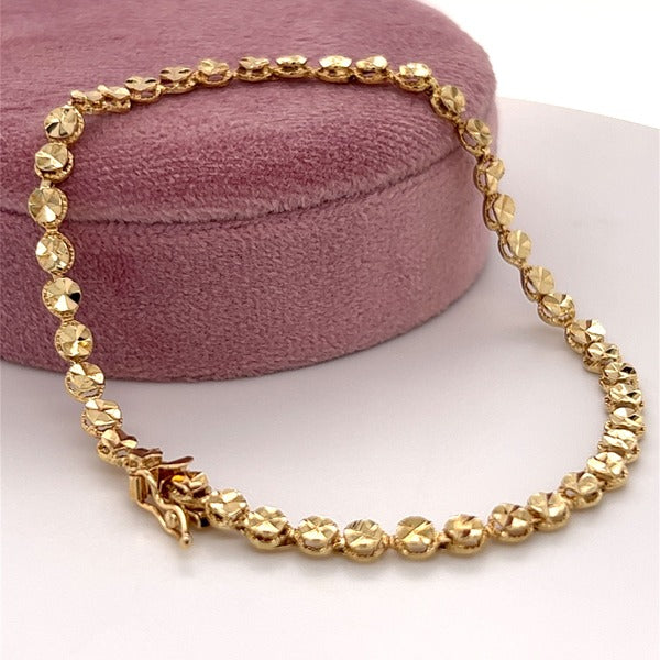 "Harper" 14K Yellow Gold Beverly Hills Gold 4.4g 3.7mm Bracelet 7.25" Estate 123PPGH