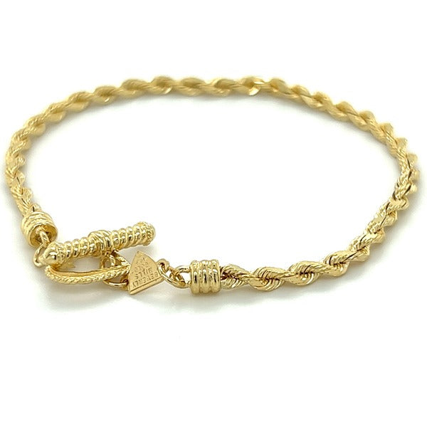 "Arlet" 14K Yellow Gold Beverly Hills Gold 2.5mm Rope Bracelet 7 Estate 123PPLWT