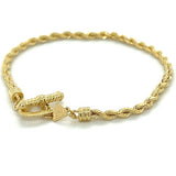 "Arlet" 14K Yellow Gold Beverly Hills Gold 2.5mm Rope Bracelet 7 Estate 123PPLWT