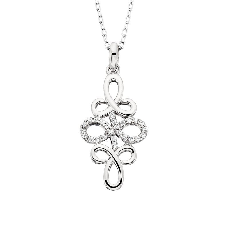 10K White Gold 0.10 Carat Total Weight Diamond Infinity Pendant