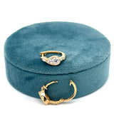 Yellow Gold Lab Grown Diamond Hoop Huggie Earrings