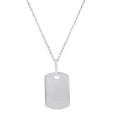 Sterling Silver 9 Diamond Dog Tag Necklace