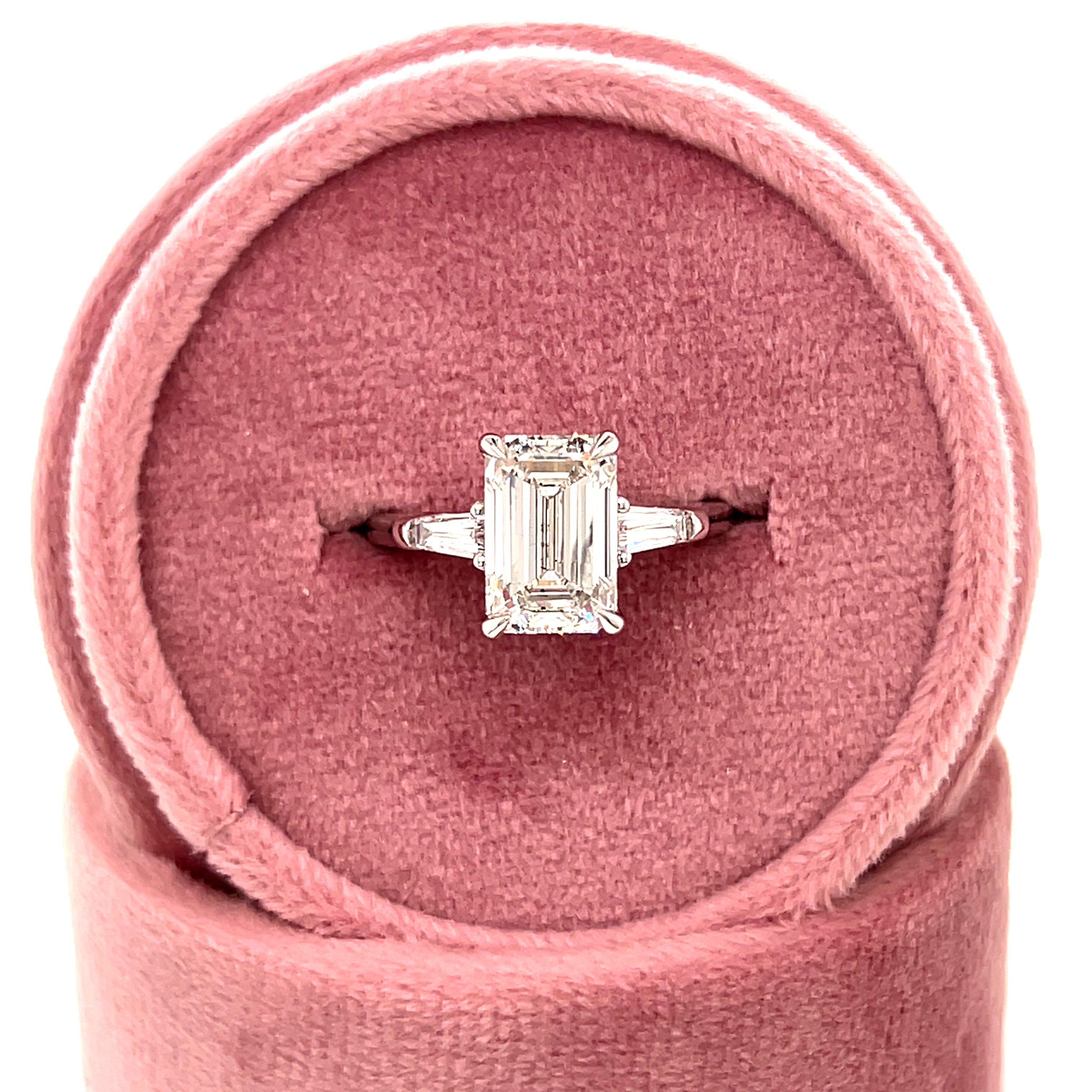 White Gold Three-Stone Lab Grown Diamond Engagement Ring