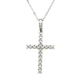 Silver Moissanite Cross Necklace