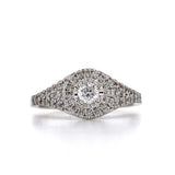 10K White Gold .17 Carat Total Weight Diamond Engagement Ring