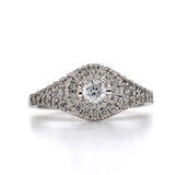 10K White Gold .17 Carat Total Weight Diamond Engagement Ring