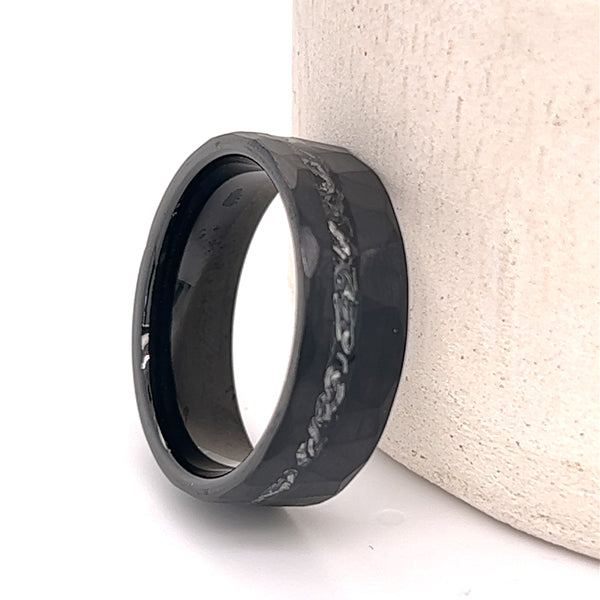 Ceramic Meteorite Comfort Fit 8mm Wedding Band