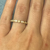 Yellow Gold Round Geometric Diamond Wedding Anniversary Stackable Fashion Ring