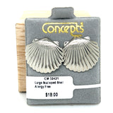 Large Scalloped Shell Allergy Free Earrings