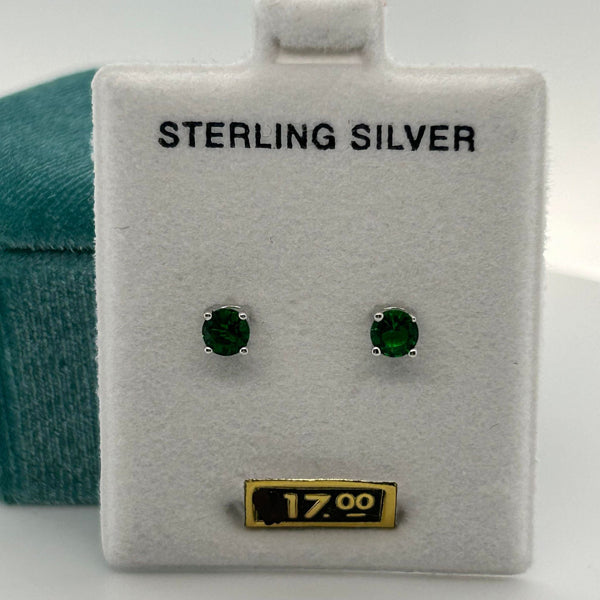 Silver 4mm Round November Birthstone Earrings