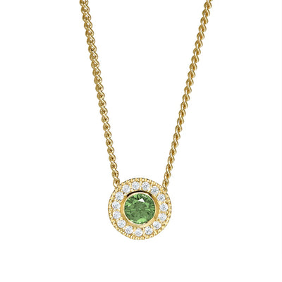 Kelly Waters Gold Veremil Silver Pendant Charm Featuring a Simulated August Birthstone