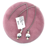 Silver Bead Large V Wire Allergy Free Earrings