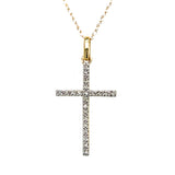 Yellow Gold Diamond Cross Necklace