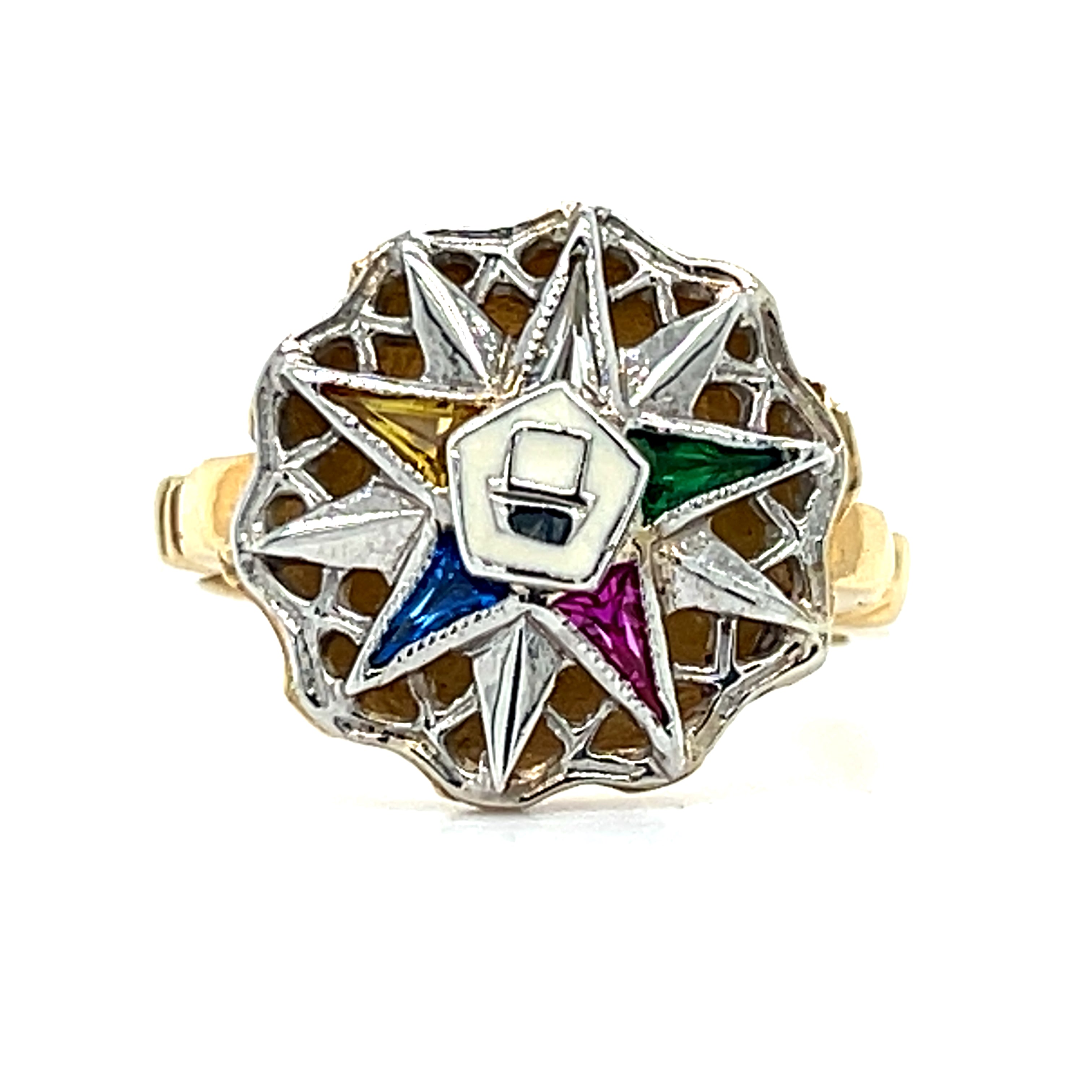 Yellow Gold Eastern Star Masonic Ring