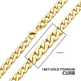 Men's 18K Gold IP Titanium Curb Chain Necklace
