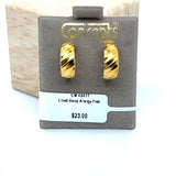 Lined Hoop Allergy Free Earrings