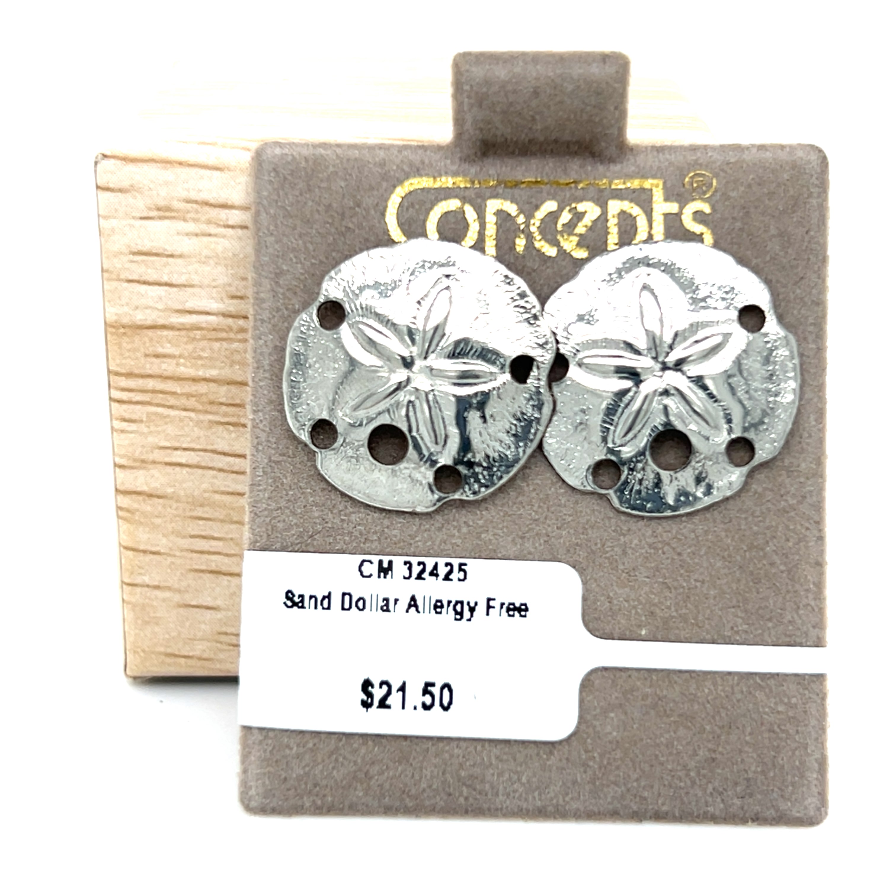 Sand Dollar Allergy Free Earrings