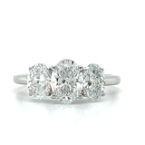 White Gold Lab Grown Oval 3-Stone Bridal/Engagement/Wedding/Anniversary Ring