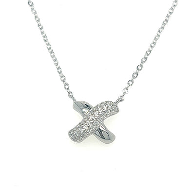 Silver X Necklace