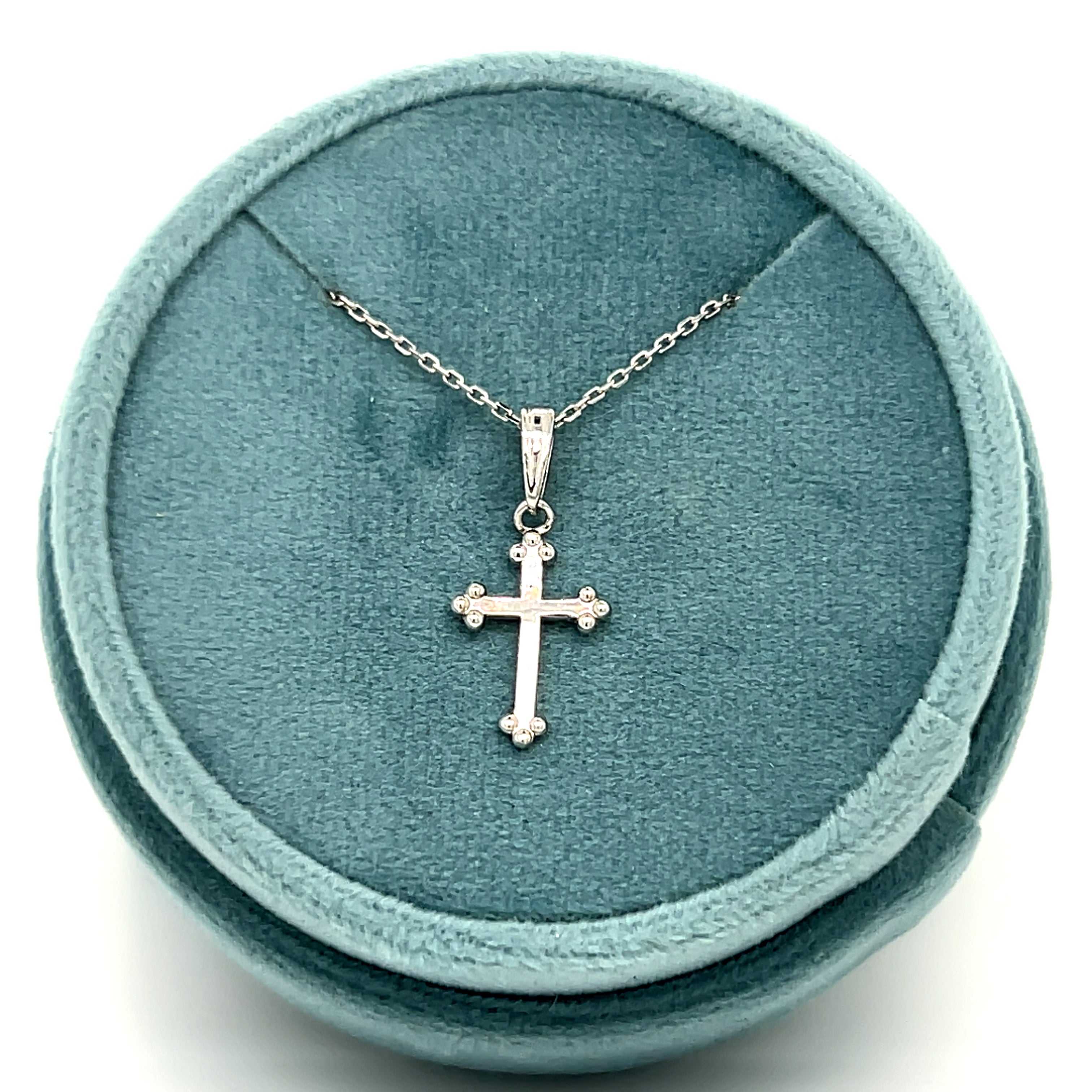Silver 3-Ball Tips Cross Pendant