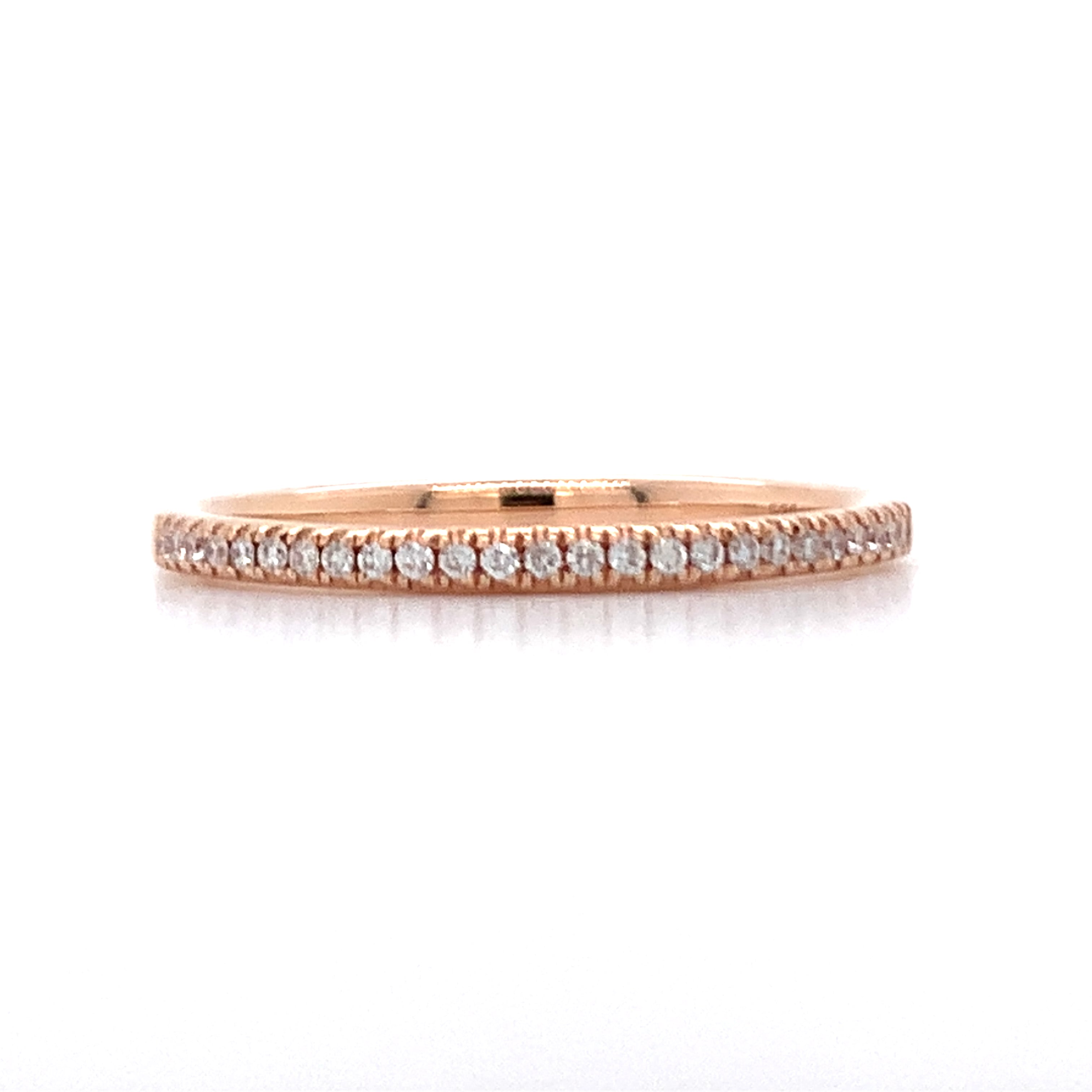10K Rose Gold .10 Carat Total Weight Diamond Wedding/Anniversary/Stackable Band