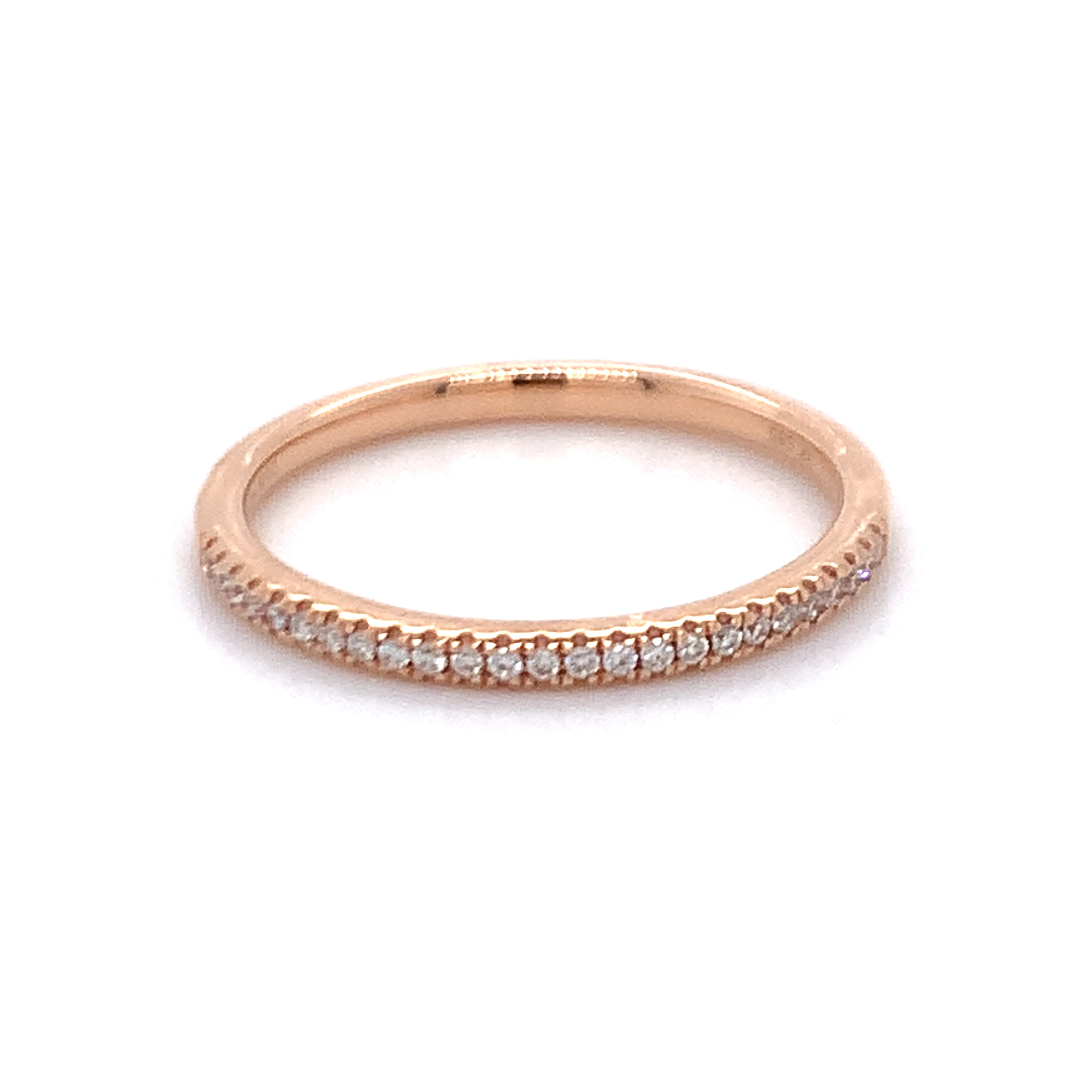 10K Rose Gold .10 Carat Total Weight Diamond Wedding/Anniversary/Stackable Band