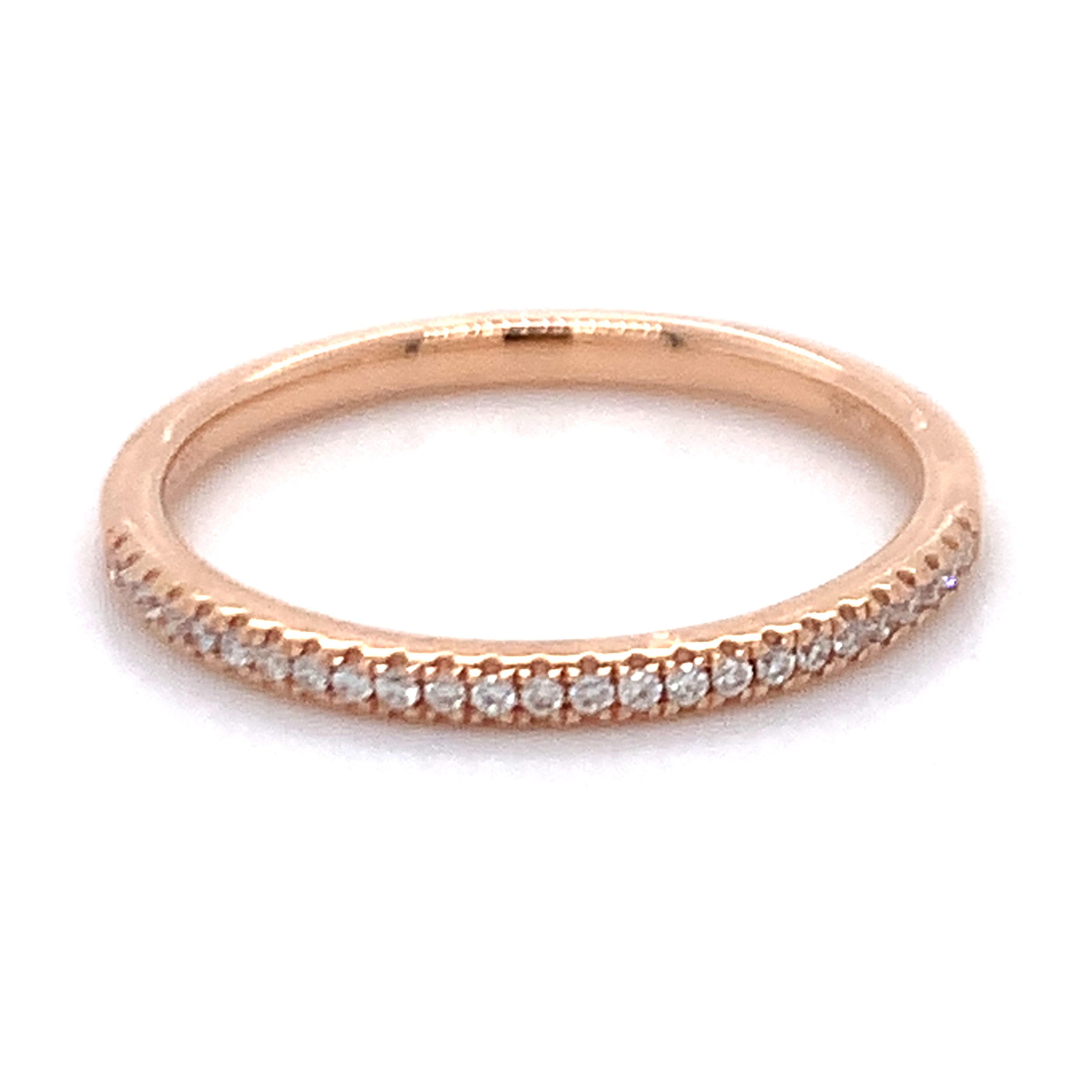 10K Rose Gold .10 Carat Total Weight Diamond Wedding/Anniversary/Stackable Band