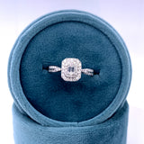 14K White Gold 1/2 Carat Total Weight 1/6CT Center Emerald Cut Diamond Engagement Ring