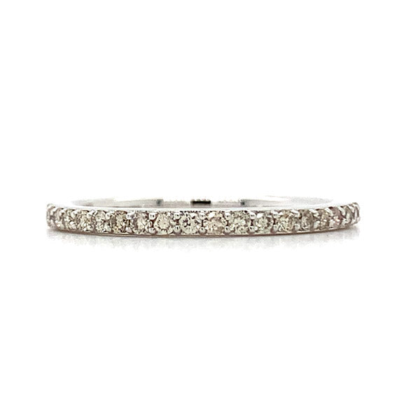 14K White Gold .25 Carat Total Weight Diamond Wedding Anniversary Stackable Band Ring