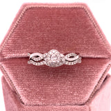 10K White Gold .40 Carat Total Weight Diamond with .25CT Center Diamond Bridal Engagement Ring Set